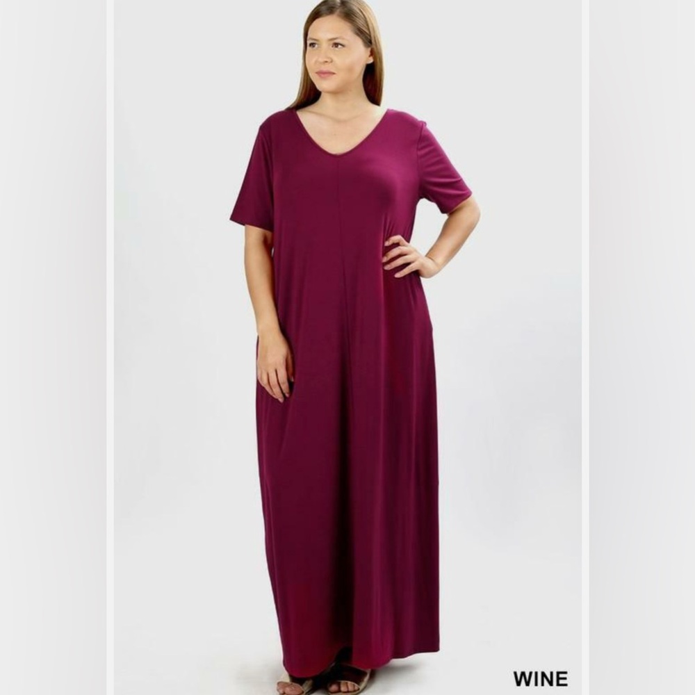 Zenana Outfitters Deep Red Maxi Dress Size S